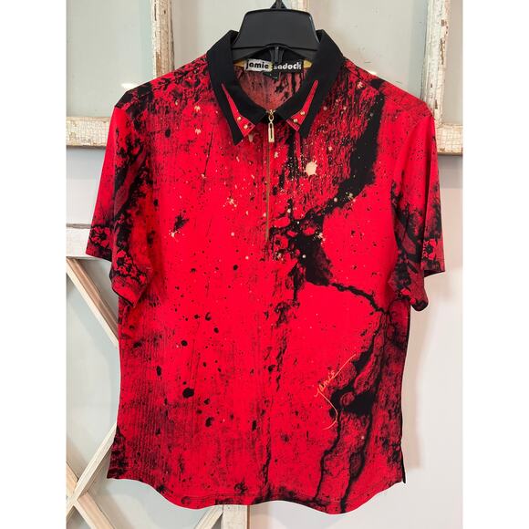 Jamie Sadock size large red and black golf top shirt - Picture 1 of 3